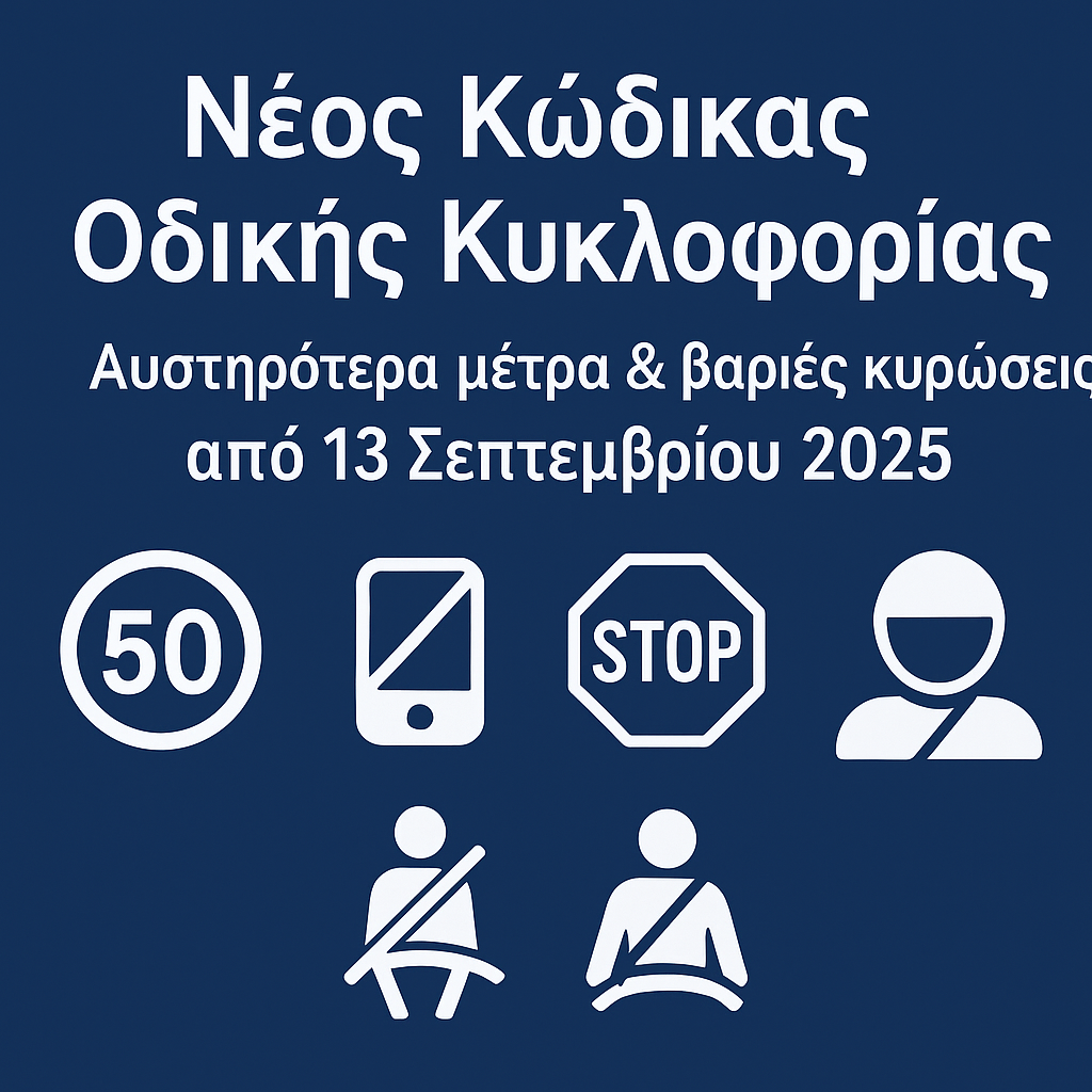 Νέος Κώδικας Οδικής Κυκλοφορίας: Αυστηρότερες κυρώσεις και νέα μέτρα από 13 Σεπτεμβρίου 2025