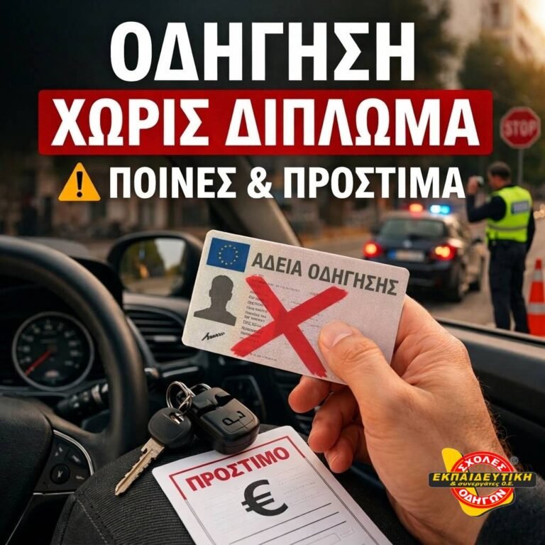 Οδήγηση χωρίς δίπλωμα | Ποινές, πρόστιμα και τι ισχύει στην Ελλάδα